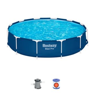 Piscina Desmontable Tubular Bestway Steel Pro Ø366 x 76 cm con Depuradora de Cartucho 1.249 l/h