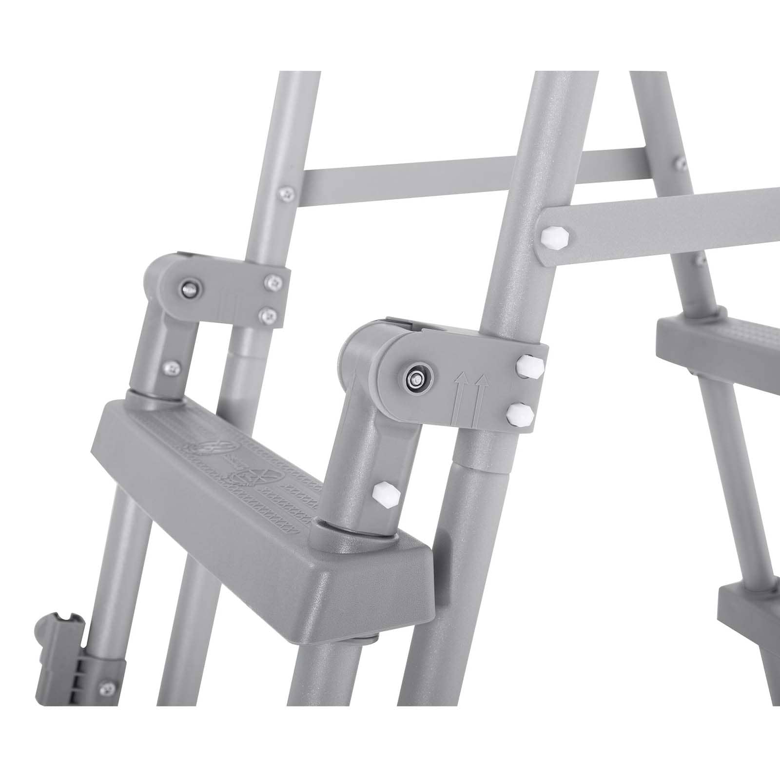 Escalera de Seguridad Bestway Flip & Lock 76 x 118,5 x 163 cm para Piscinas Desmontables de 122 cm de Altura - Imagen 7