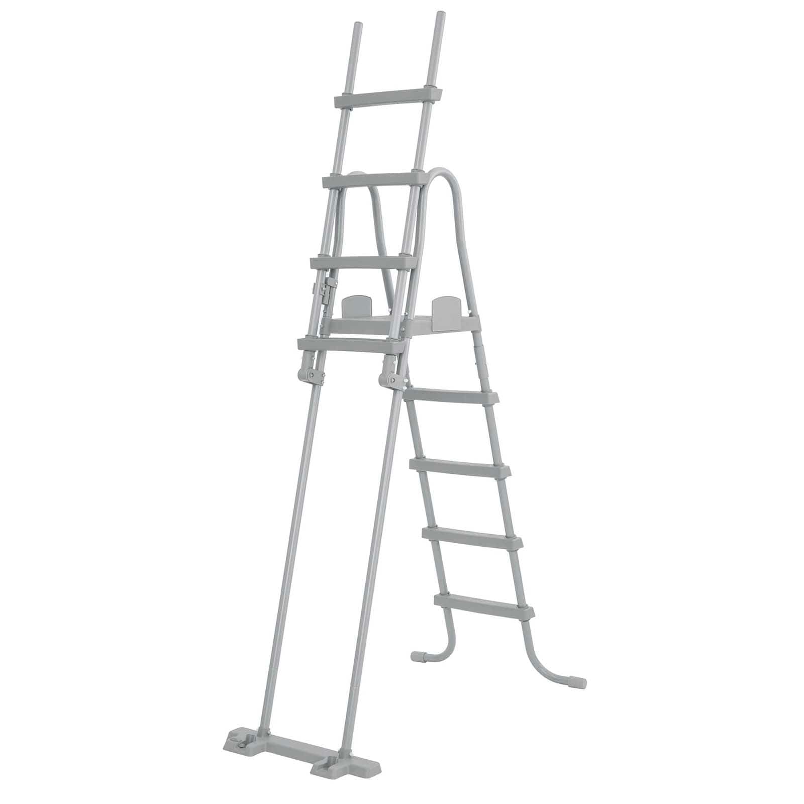 Escalera de Seguridad para Piscinas Bestway Flip & Lock 76,5 x 124,5 x 135/191,5 cm para Piscinas Desmontables de 132 cm de Altura - Imagen 3