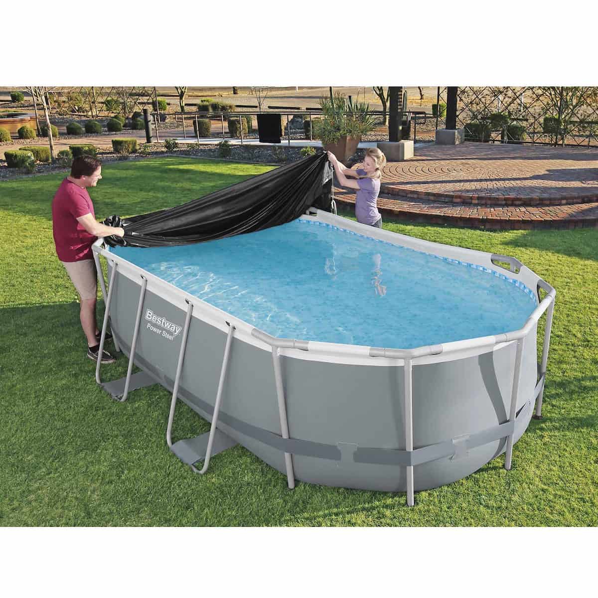 Cobertor de Invierno para Piscina Desmontable Bestway 427x250 cm Ovalada - Imagen 3