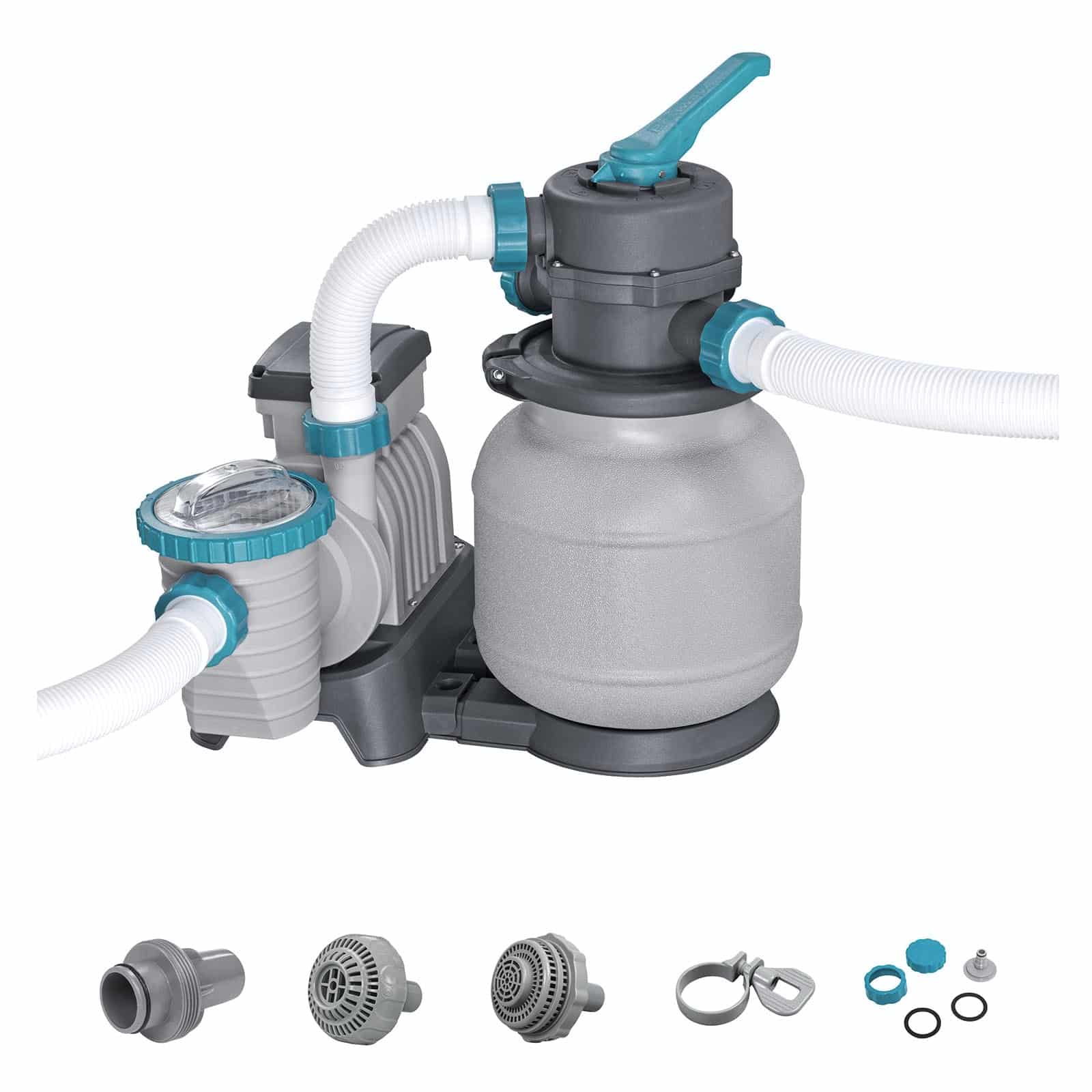 Depuradora con Filtro de Arena para Piscinas Desmontables Bestway de 6.056 l/h compatible con válvulas de rosca de 32 mm y 38 mm