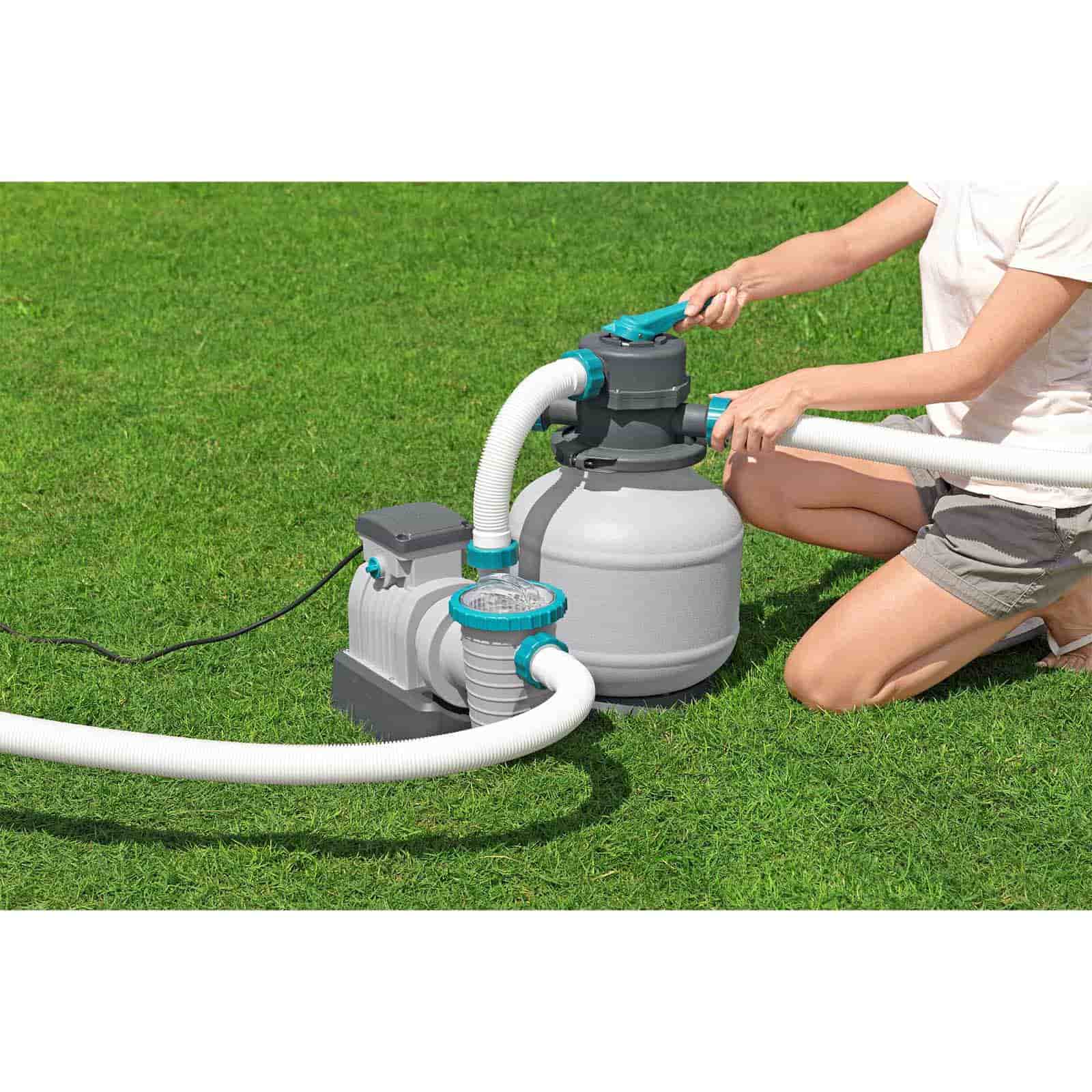 Depuradora con Filtro de Arena para Piscinas Desmontables Bestway de 8.327 l/h compatible con válvulas de rosca de 32 mm y 38 mm - Imagen 4