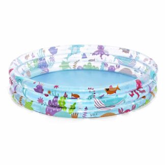 Bestway Deep Diving Piscina Inflável Autossustentável Infantil Ø152x30 cm Design Fundo do Mar Instalação Rápida Idade Maior de 2 Anos