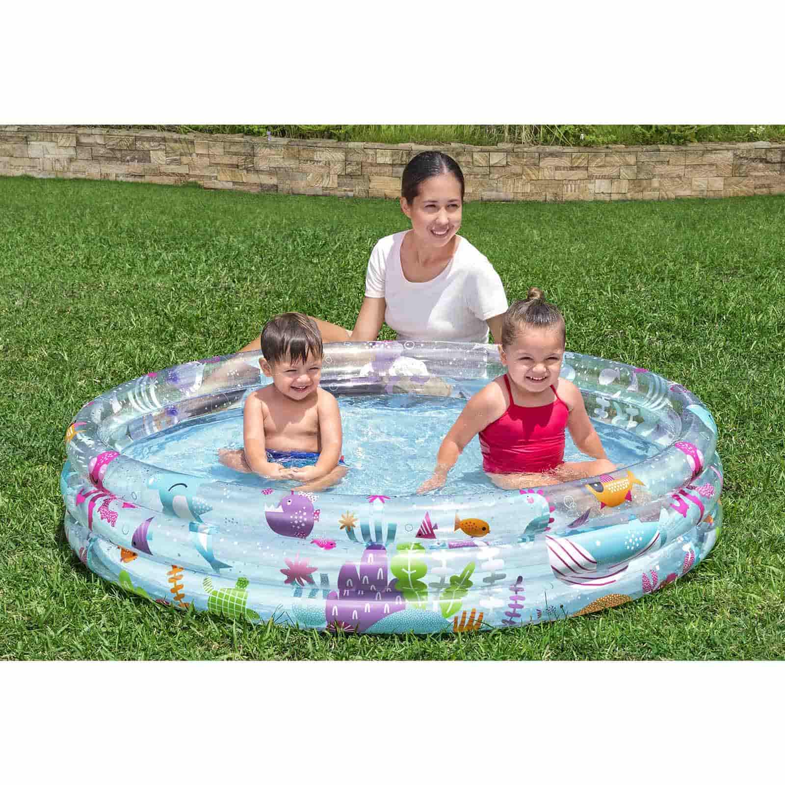 Bestway Deep Diving Piscina Inflável Autossustentável Infantil Ø152x30 cm Design Fundo do Mar Instalação Rápida Idade Maior de 2 Anos - Image 2