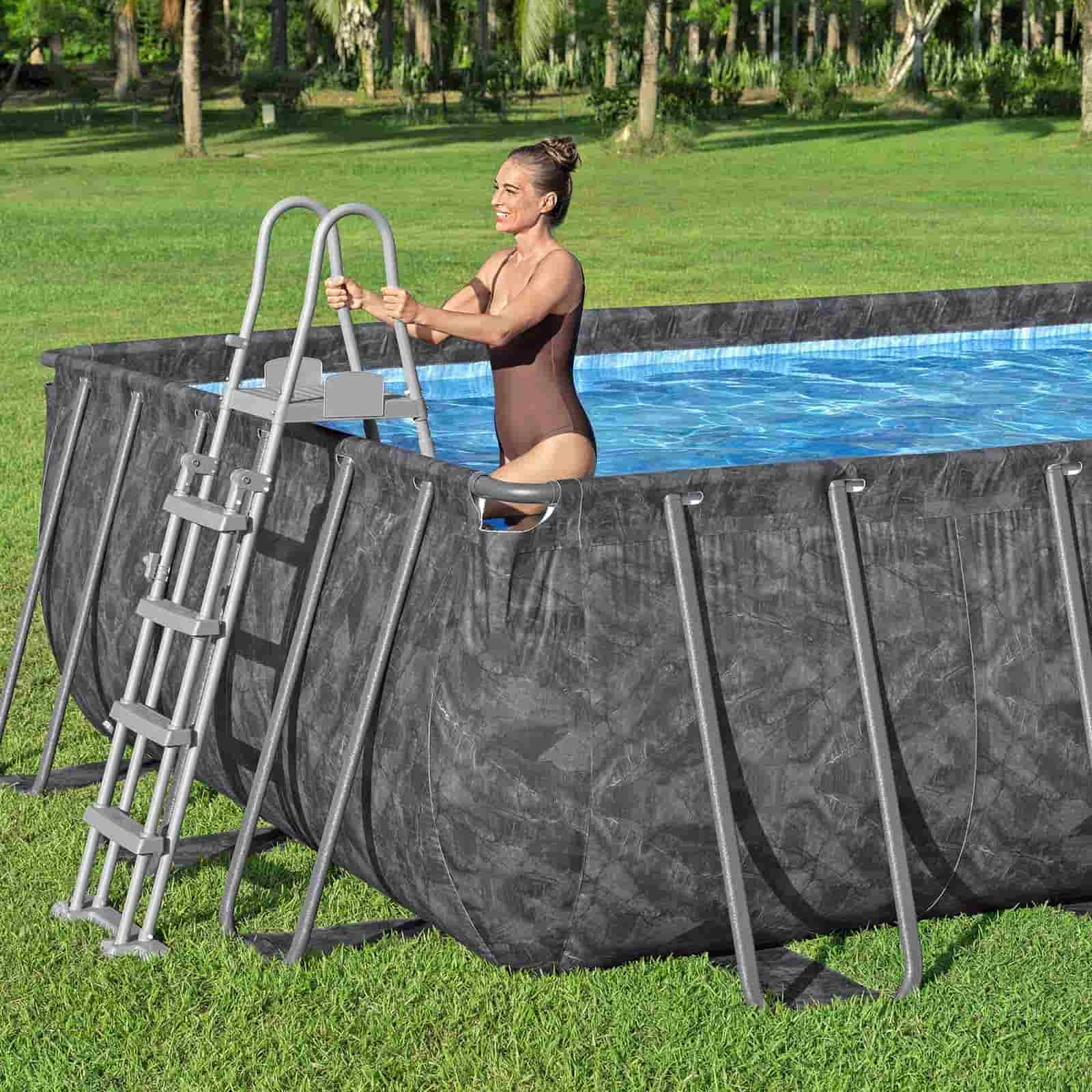 Bestway APX 365 Piscina Tubular Retangular 732 x 366 x 132 cm com Filtro de Areia, Escada e Cobertura de 6.056 l/h - Image 3