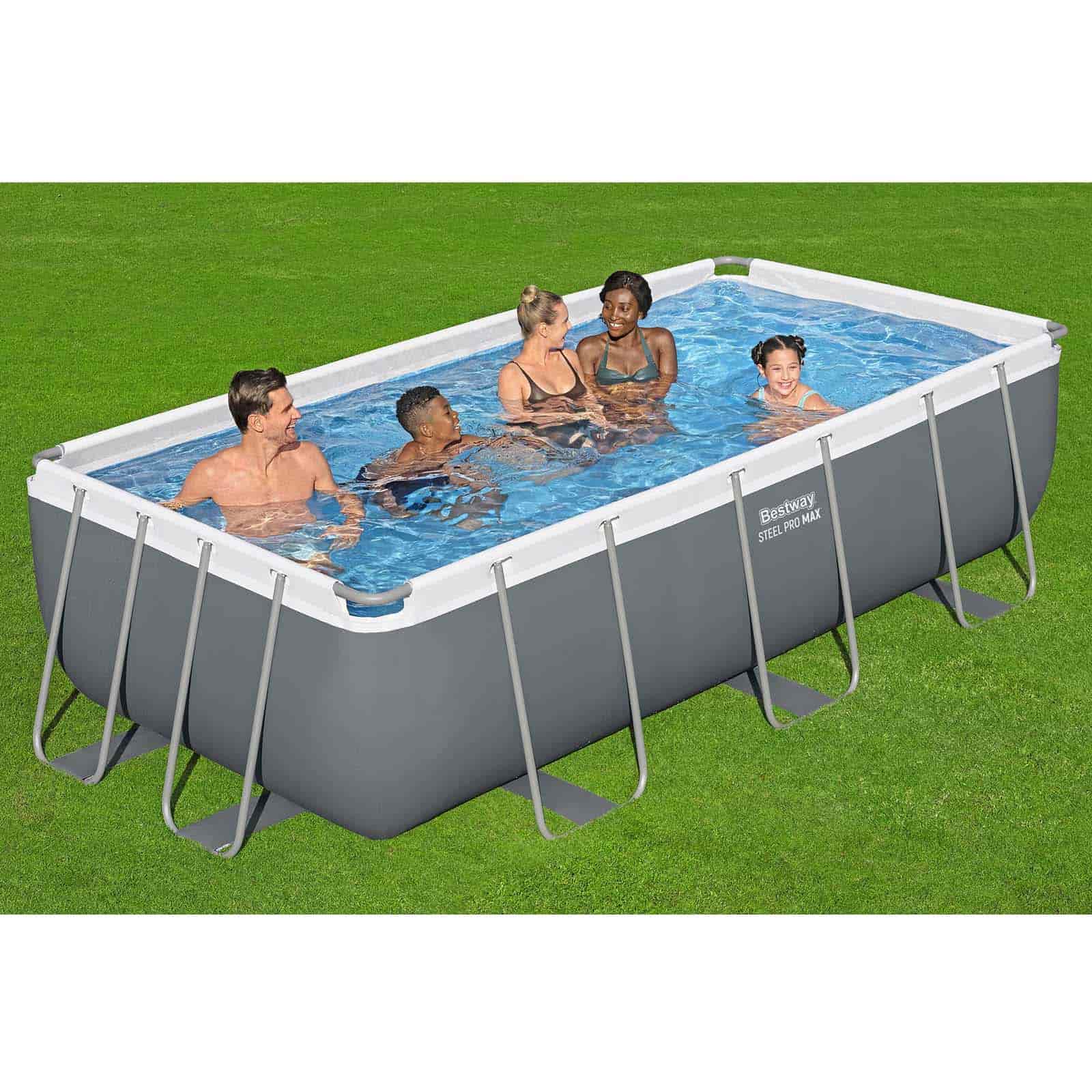 Piscina Desmontable Tubular Bestway Steel Pro Max Rectangular 404 x 201 x 100 cm con Depuradora de Cartucho 2.006 l/h y Escalera - Imagen 2