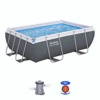 Bestway Steel Pro Max Piscina Tubular Retangular Removível 282 x 196 x 84 cm com Filtro de Cartucho 1.249 l/h