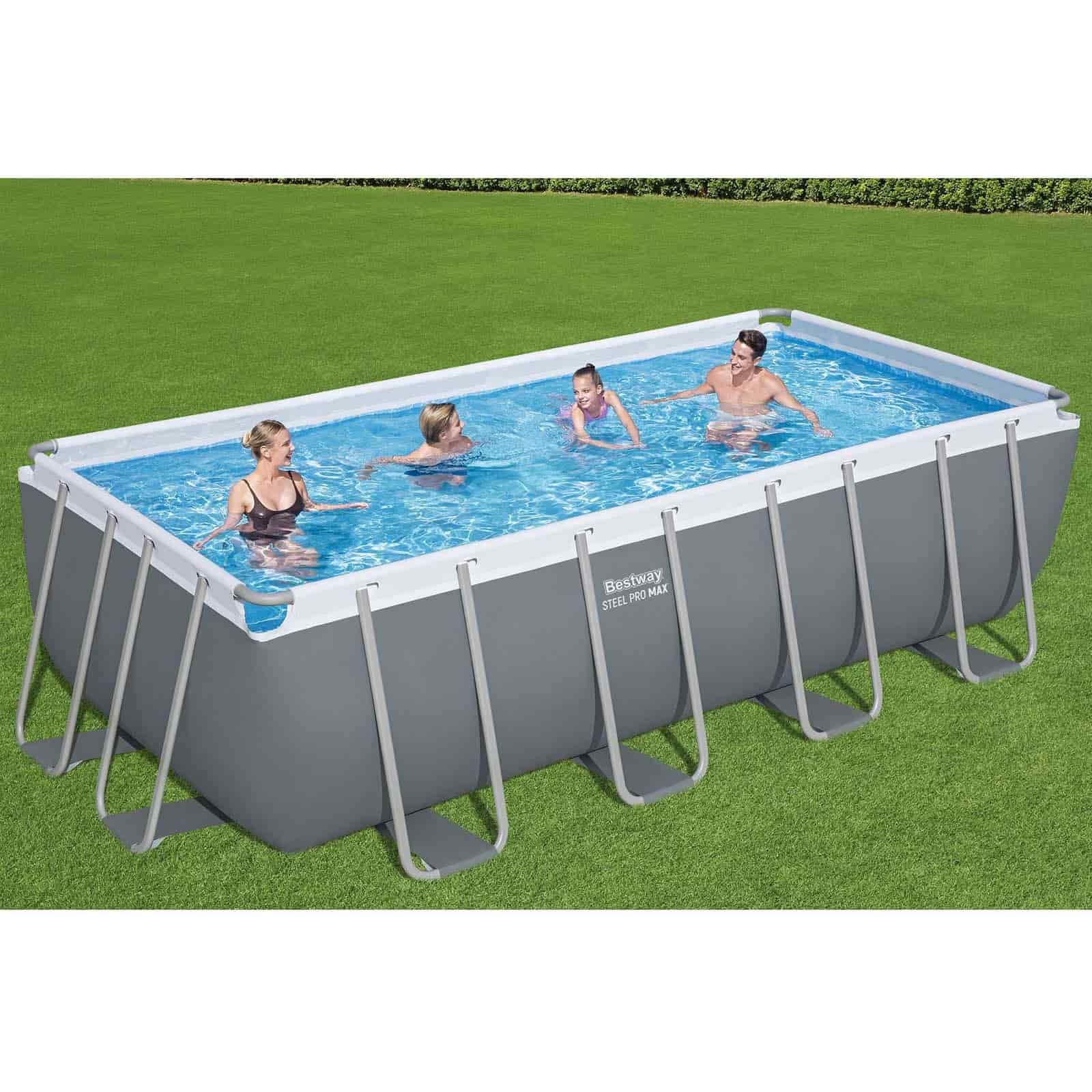 Piscina Desmontable Tubular Bestway Steel Pro Max Rectangular 488 x 244 x 122 cm con Depuradora de Arena de 3.596 l/h, Escalera y Cobertor - Imagen 2
