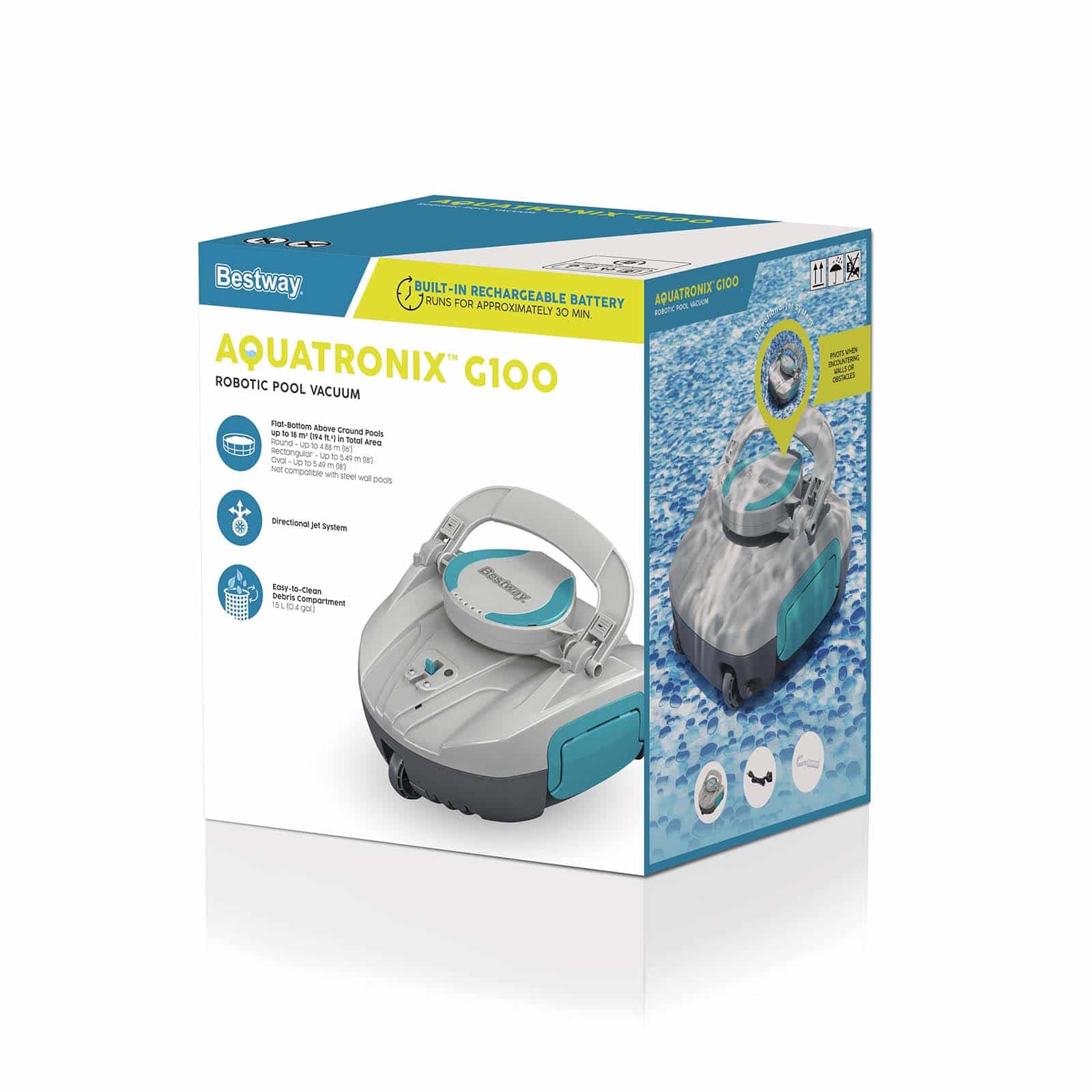 Robot limpiafondos de piscina Bestway AquaTronix G100 para piscinas con superficie máxima de 18 m2 - Imagen 6