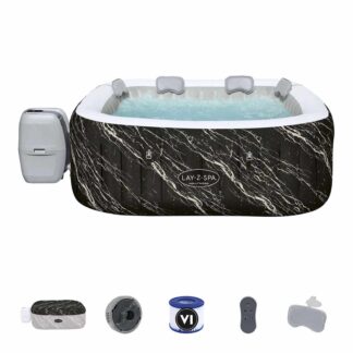 Bestway Lay-Z-Spa Hollywood Luxe AirJet 6 180x180x66 cm Spa inflável para 4-6 pessoas efeito mármore com luz LED| Jatos Airjet 140