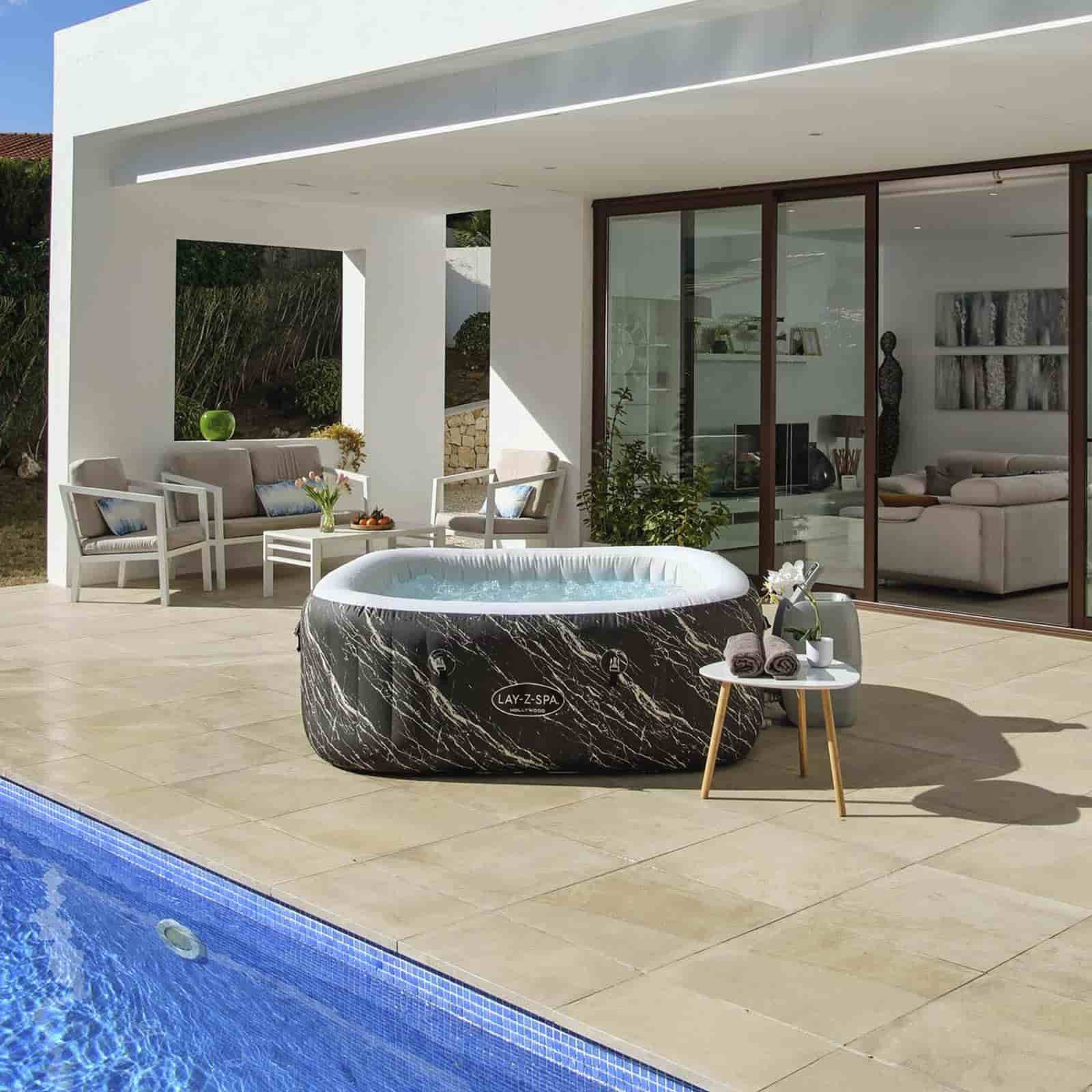 Bestway Lay-Z-Spa Hollywood Luxe AirJet 6 180x180x66 cm Spa inflável para 4-6 pessoas efeito mármore com luz LED| Jatos Airjet 140 - Image 2