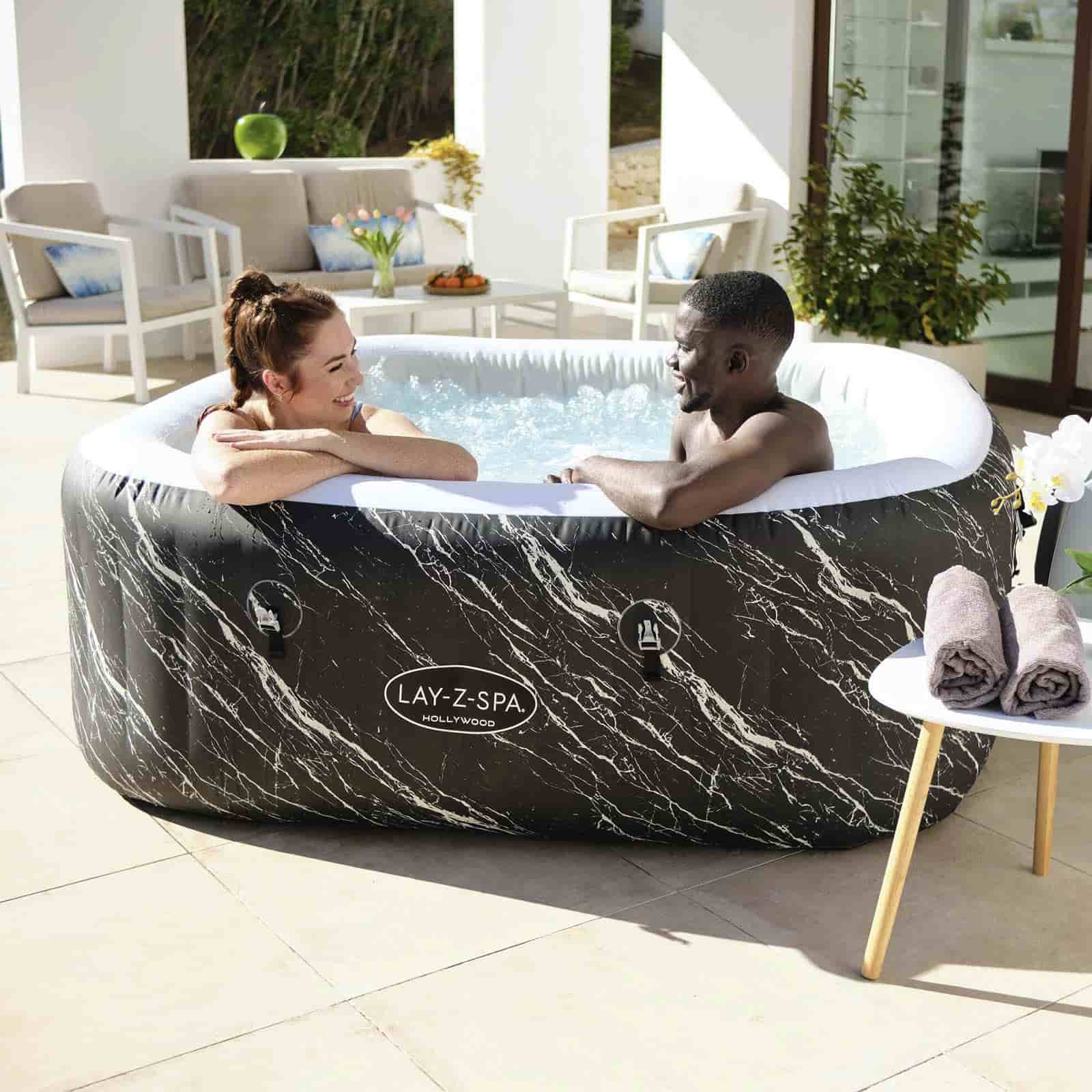 Bestway Lay-Z-Spa Hollywood Luxe AirJet 6 180x180x66 cm Spa inflável para 4-6 pessoas efeito mármore com luz LED| Jatos Airjet 140 - Image 3