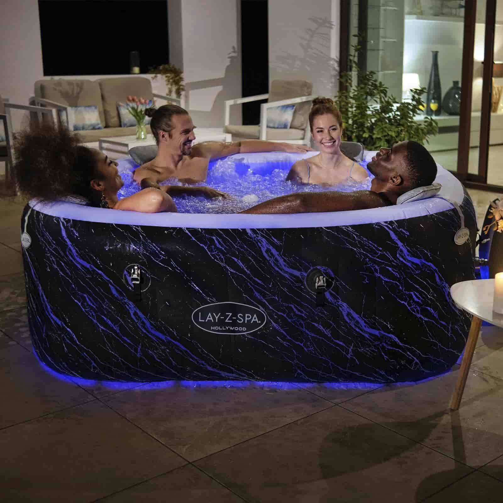 Bestway Lay-Z-Spa Hollywood Luxe AirJet 6 180x180x66 cm Spa inflável para 4-6 pessoas efeito mármore com luz LED| Jatos Airjet 140 - Image 5