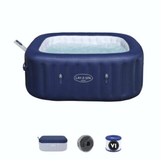 Spa Hinchable Bestway Lay-Z-Spa Hawaii MaxHold EnergySense UltraFit Smart AirJet 6  180x180x71 cm para 4-6 personas en azul | Airjet  140 chorros