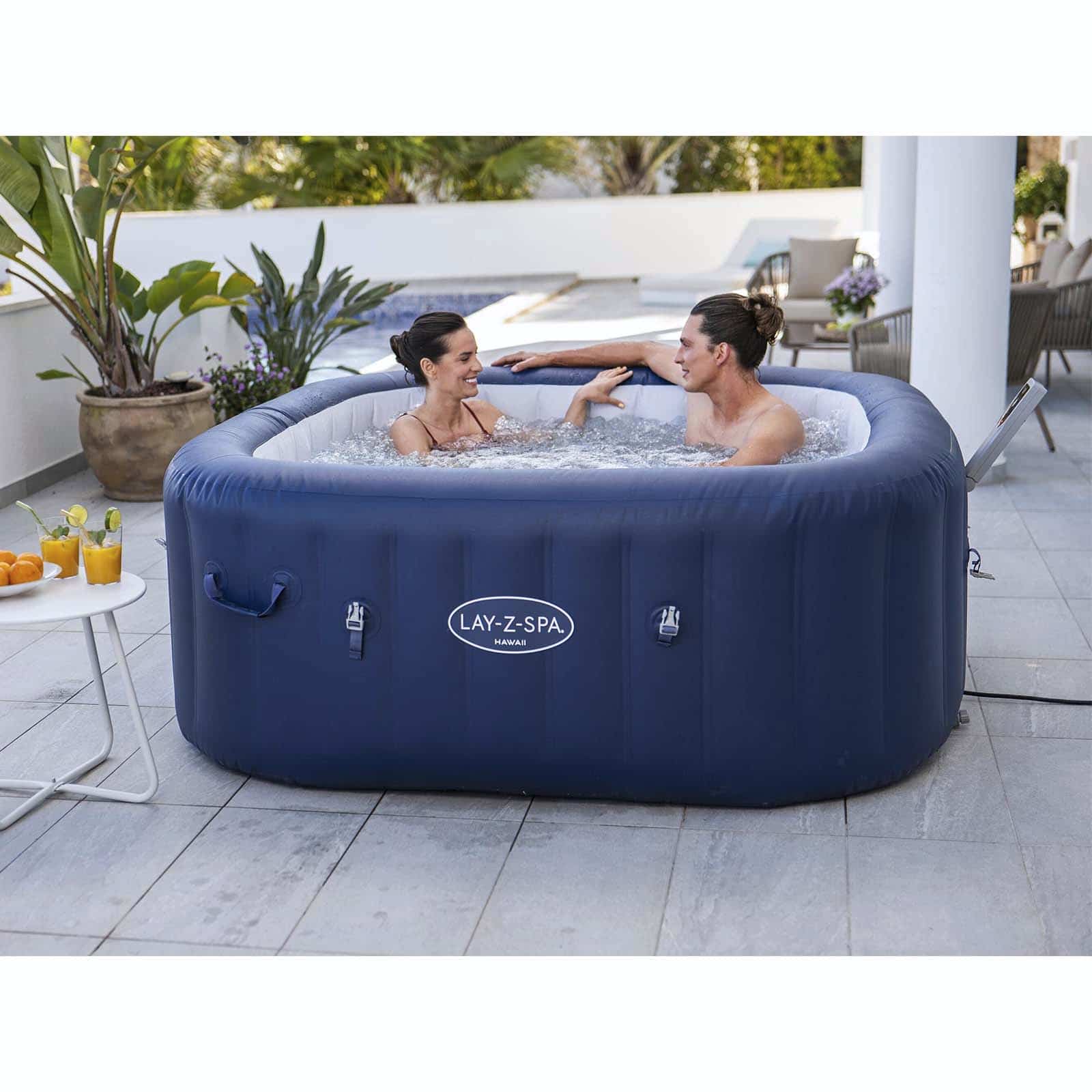 Bestway Lay-Z-Spa Hawaii MaxHold EnergySense UltraFit Smart AirJet 6 180x180x71 cm Spa inflável para 4-6 pessoas em azul | Jatos Airjet 140 - Image 2