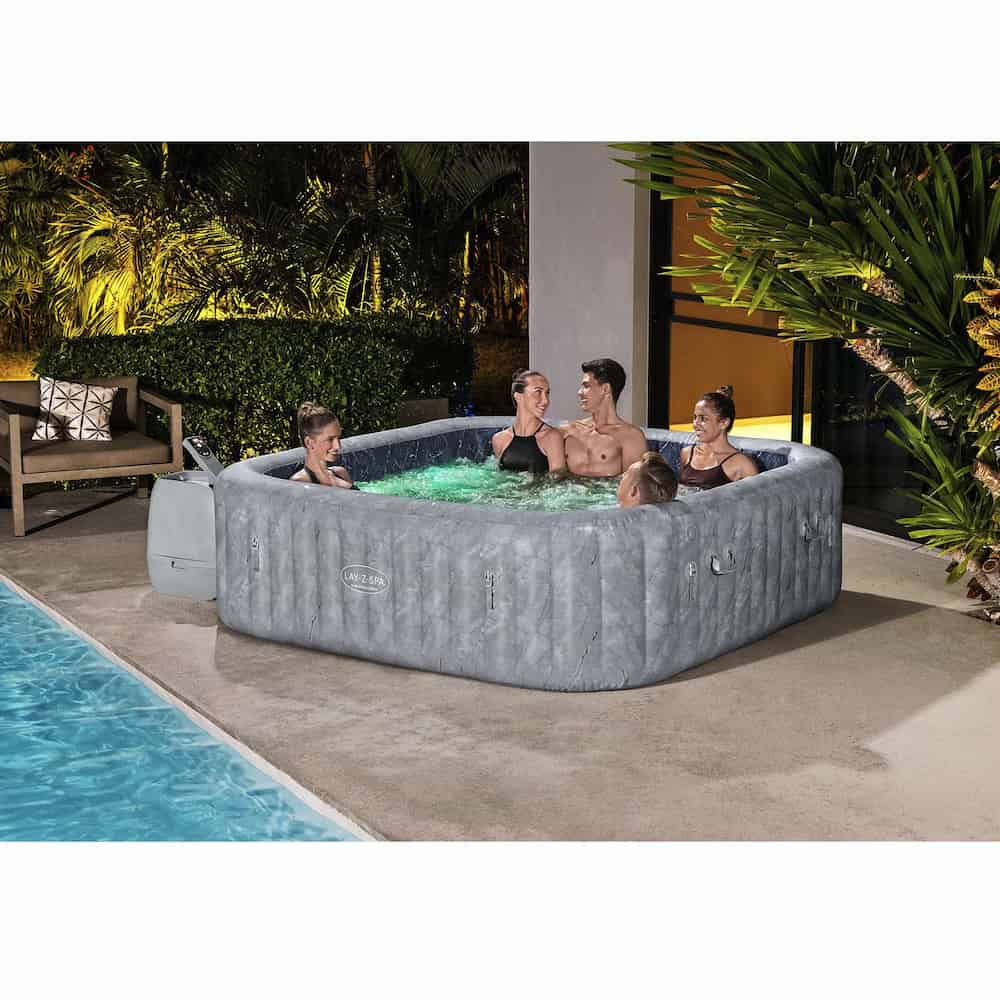 Bestway Lay-Z-Spa San Francisco MaxHold EnergySense Smart Luxe HydroJet Pro 7 Spa Inflável Efeito de Mármore Cinza 230 x 230 x 71 cm para 5-7 pessoas - Image 4