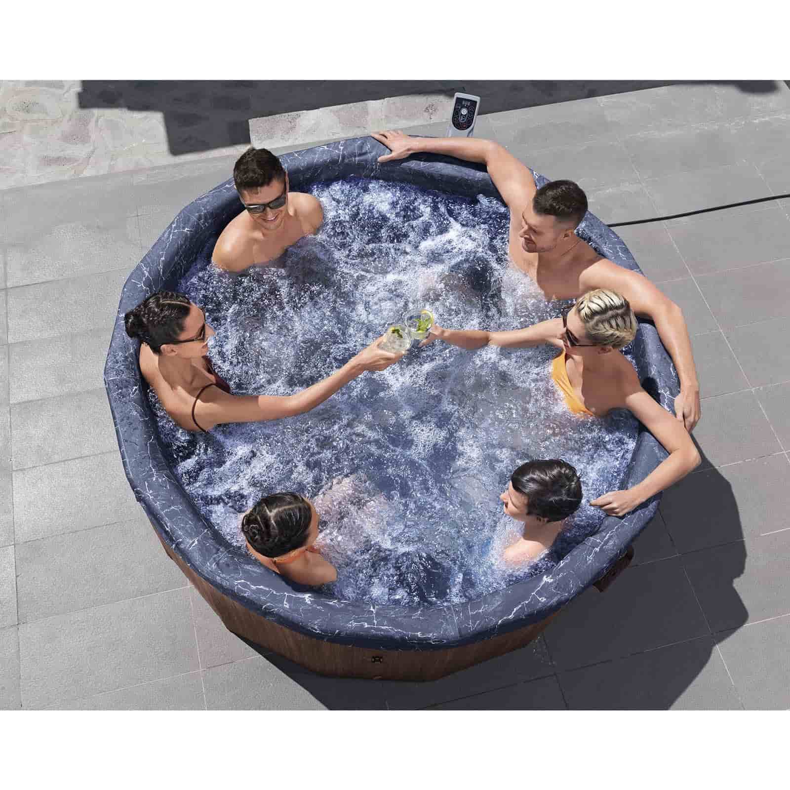 Bestway Lay-Z-Spa Toronto ThermaCore UltraFit Smart AirJet 7 Wood Effect Inflável Spa Ø190 x 70 cm para 5-7 pessoas | Jatos Airjet 180 - Image 2