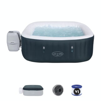Spa Hinchable Bestway Lay-Z-Spa Ibiza Energy-Efficient AirJet 6 180x180x66 cm para 4-6 personas en verde oscuro | Airjet 140 chorros