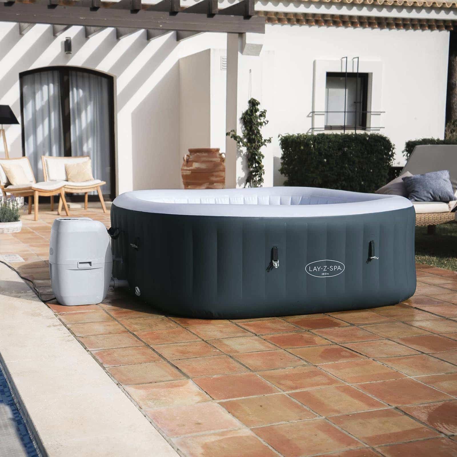 Spa Hinchable Bestway Lay-Z-Spa Ibiza Energy-Efficient AirJet 6 180x180x66 cm para 4-6 personas en verde oscuro | Airjet 140 chorros - Imagen 2