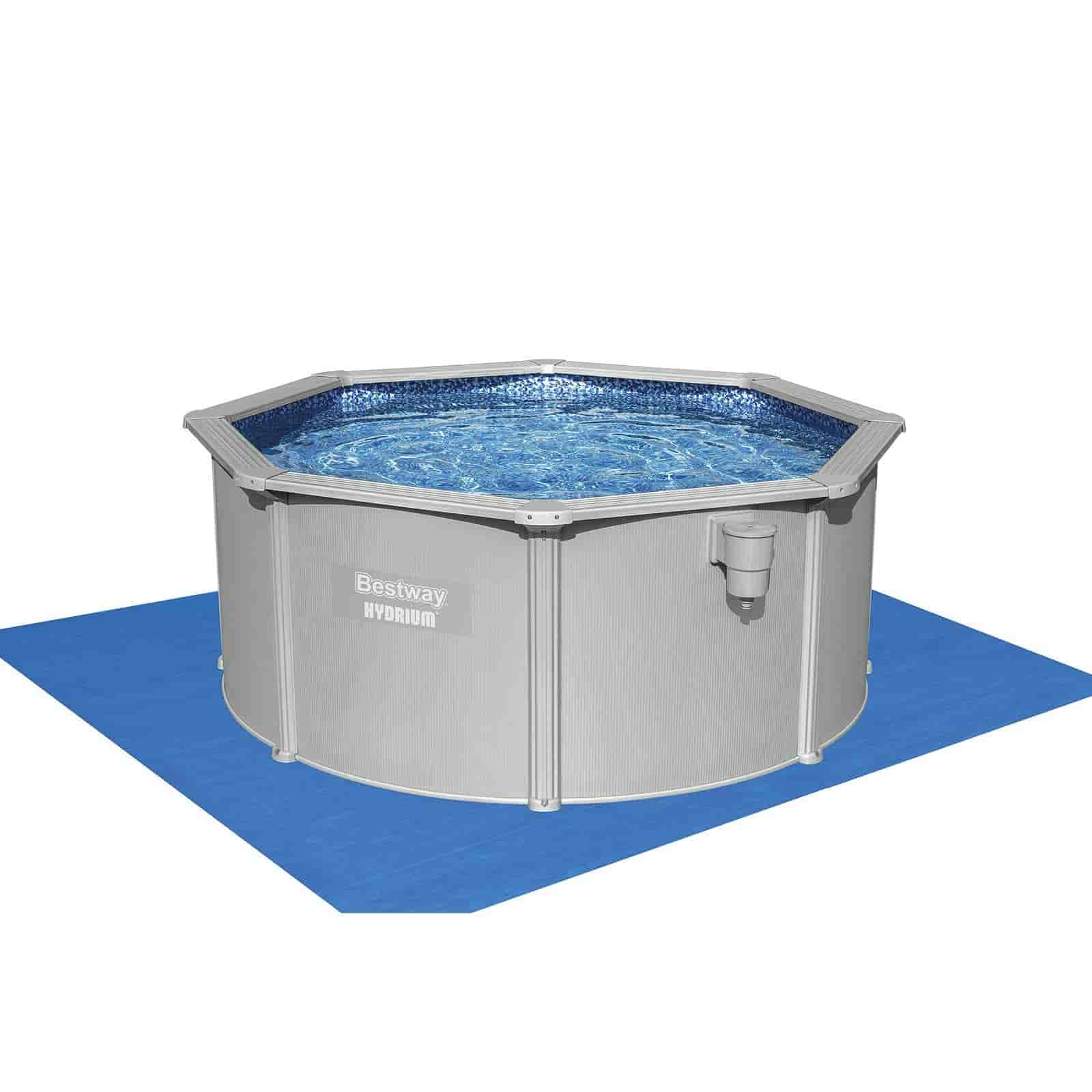 Piscina Desmontable Redonda de Acero Bestway Hydrium Ø305 x 122 cm con Depuradora de Arena 3.596 l/h, Lona de Fondo, Cobertor y Escalera - Imagen 4