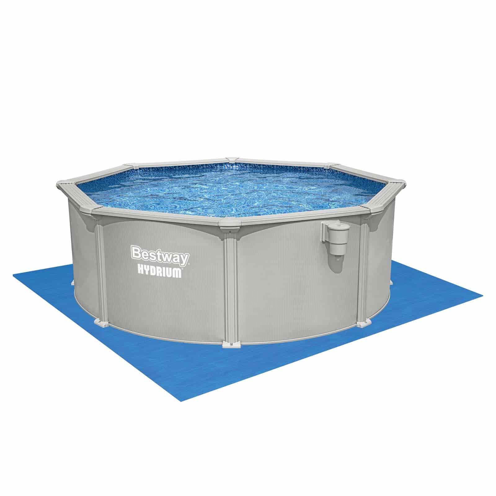 Piscina removível de aço redondo Bestway Hydrium Ø366 x 122 cm com purificador de areia 3.596 l/h, lona inferior, cobertura e escada - Image 4