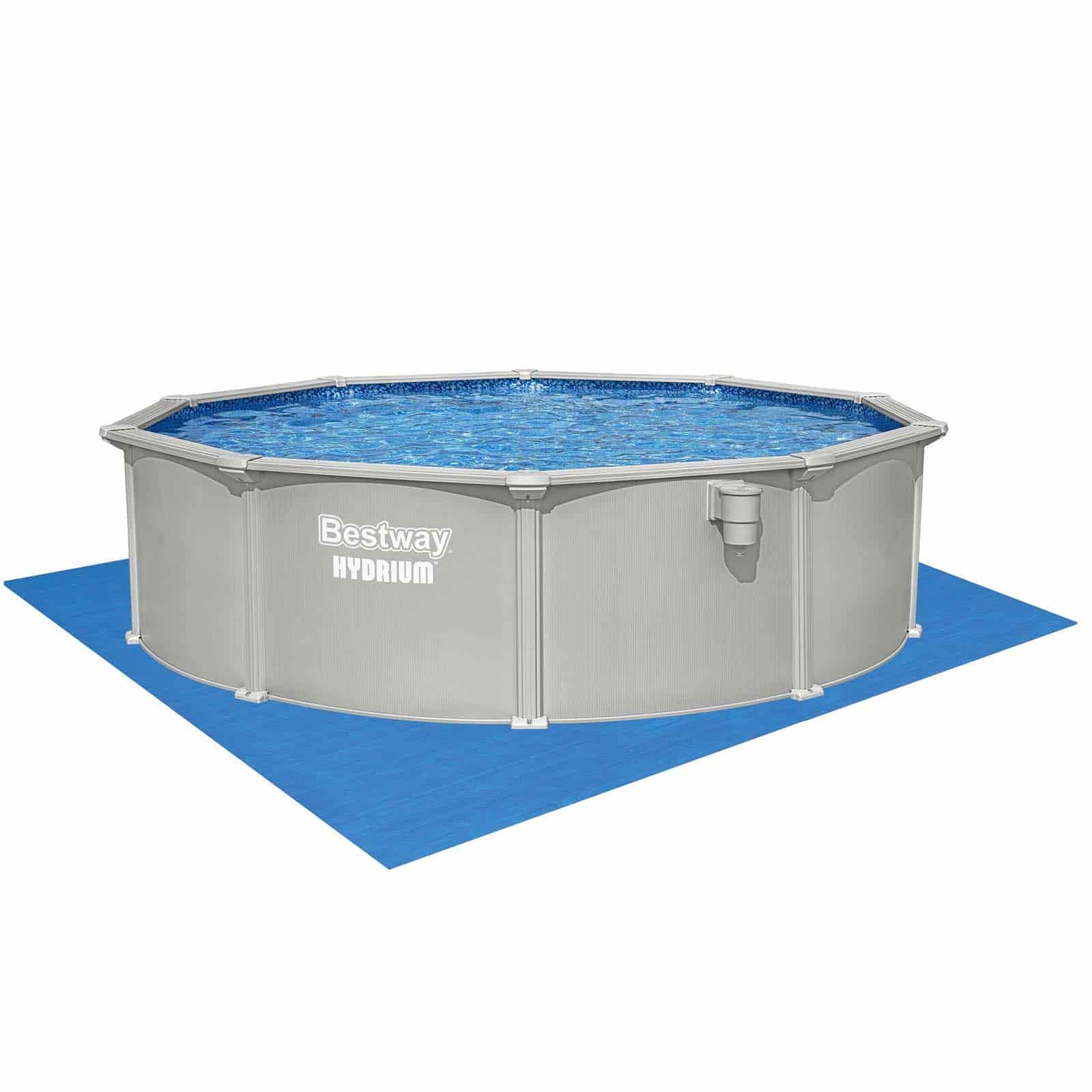 Bestway Hydrium Piscina Redonda de Aço Destacável Ø457 x 122 cm com Filtro de Areia 6.056 l/h, Lona Inferior, Tampa e Escada - Image 4