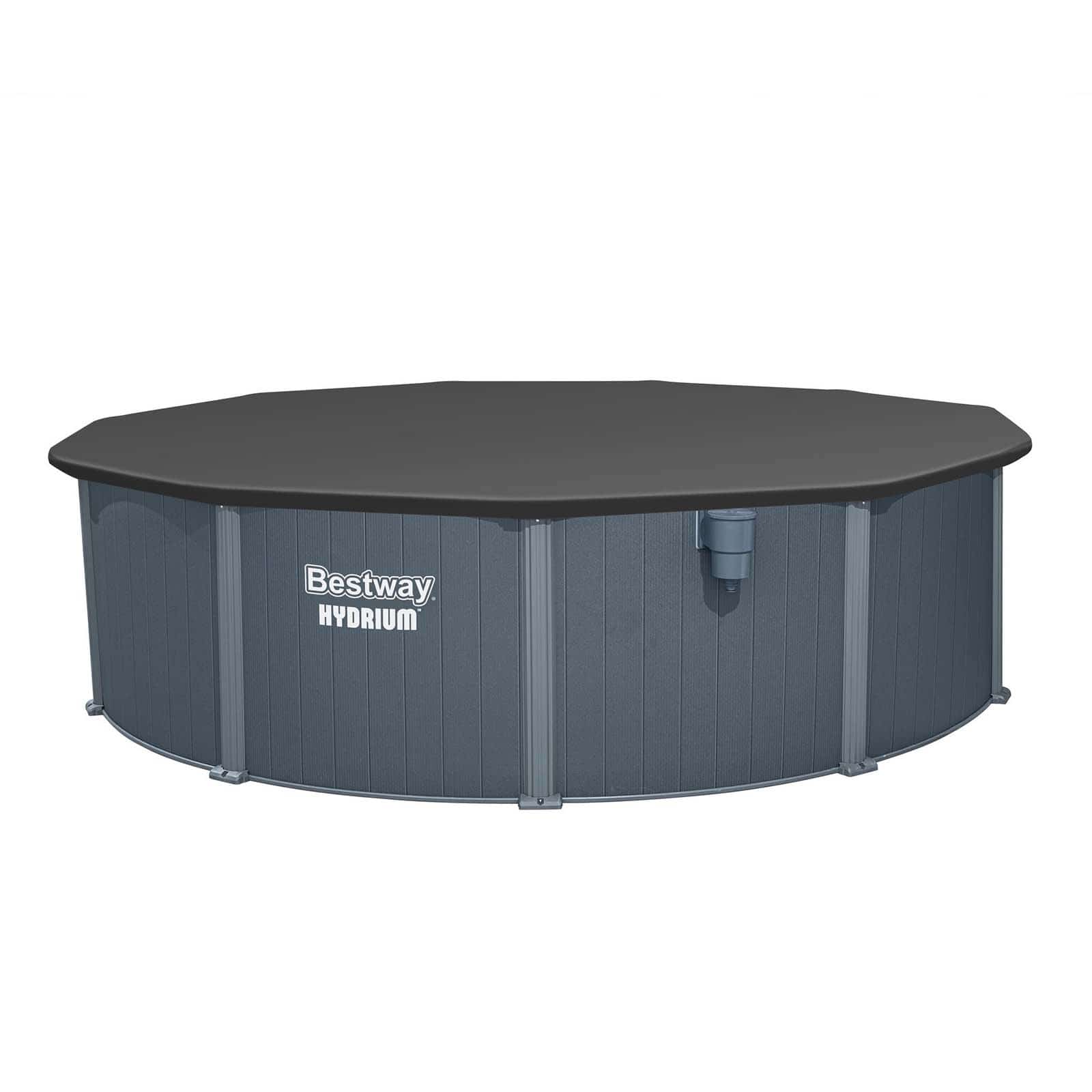 Piscina removível de Aço redonda Bestway Hydrium Ø488 x 132 cm com Filtro de Areia 6.056 l/h, Lona inferior, Tampa e Escada - Image 3
