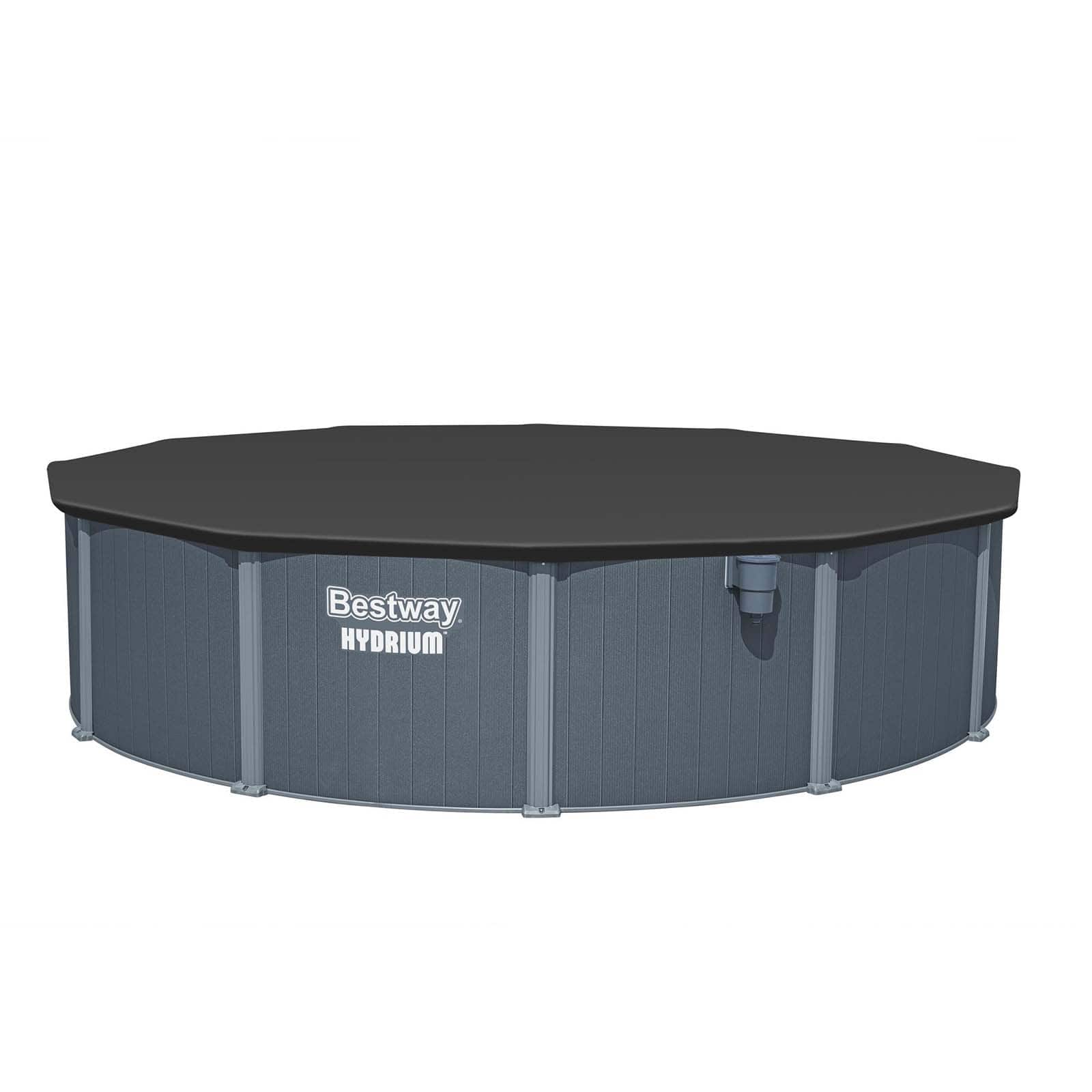 Piscina removível de Aço redonda Bestway Hydrium Ø549 x 132 cm com Filtro de Areia 6.056 l/h, Lona inferior, Tampa e Escada - Image 3
