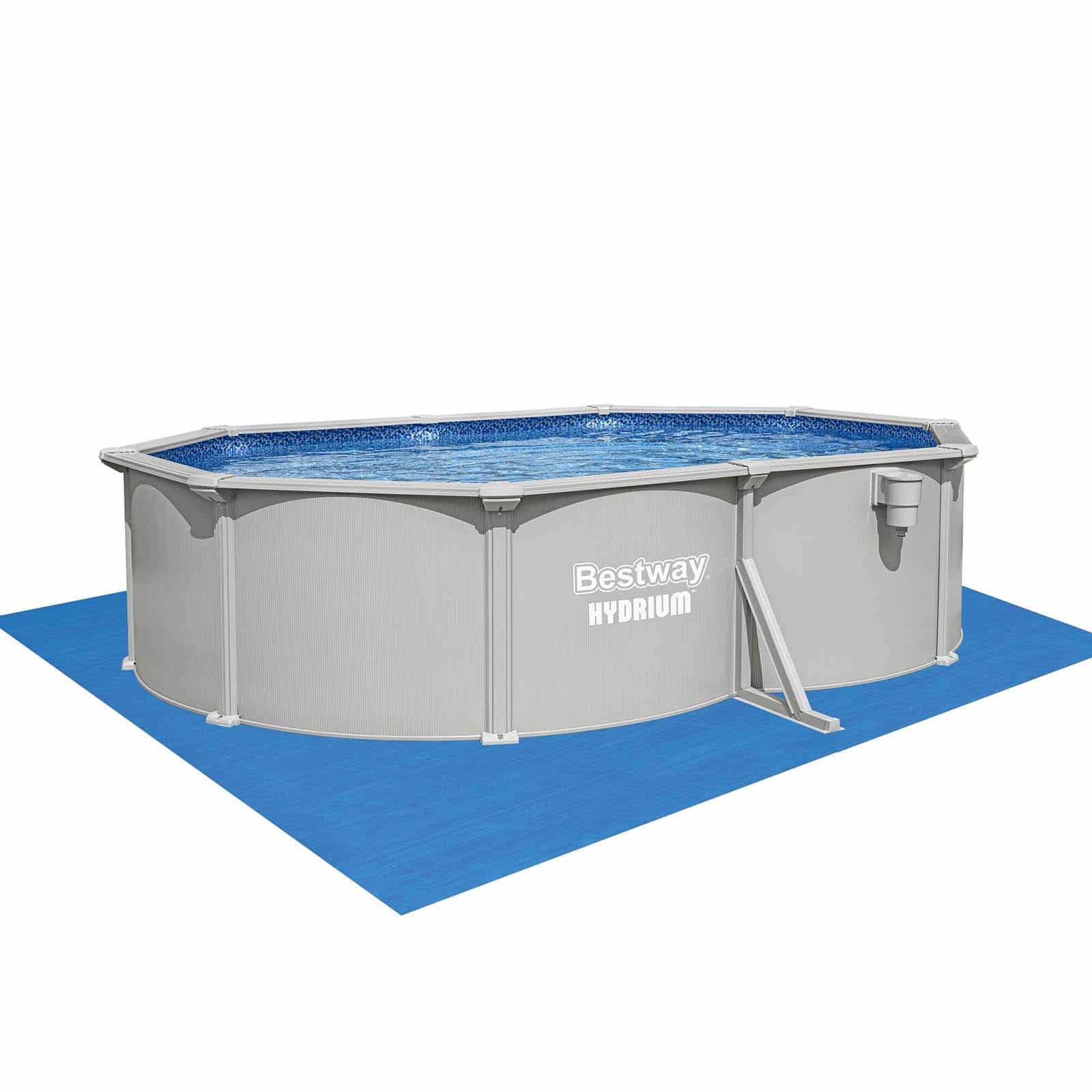 Bestway Hydrium 500 x 366 x 122 cm Piscina oval de Aço removível com Filtro de Areia de 3.596 l/h, Lona de fundo, Tampa e Escada - Image 4