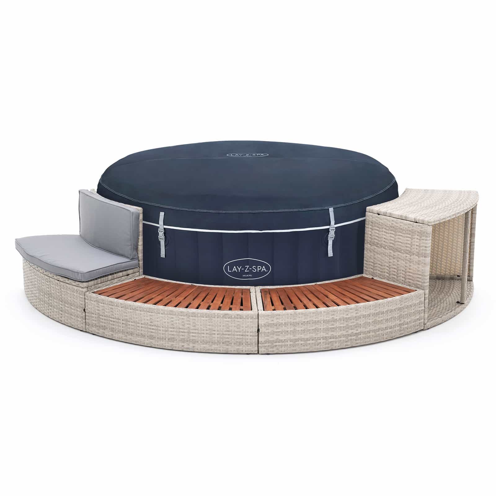 Spa insuflável Bestway Lay-Z-Spa Miami Energy-Efficient AirJet Ø180 x 66 cm + Revestimento K2O Half Surround 180 289x45x56 cm