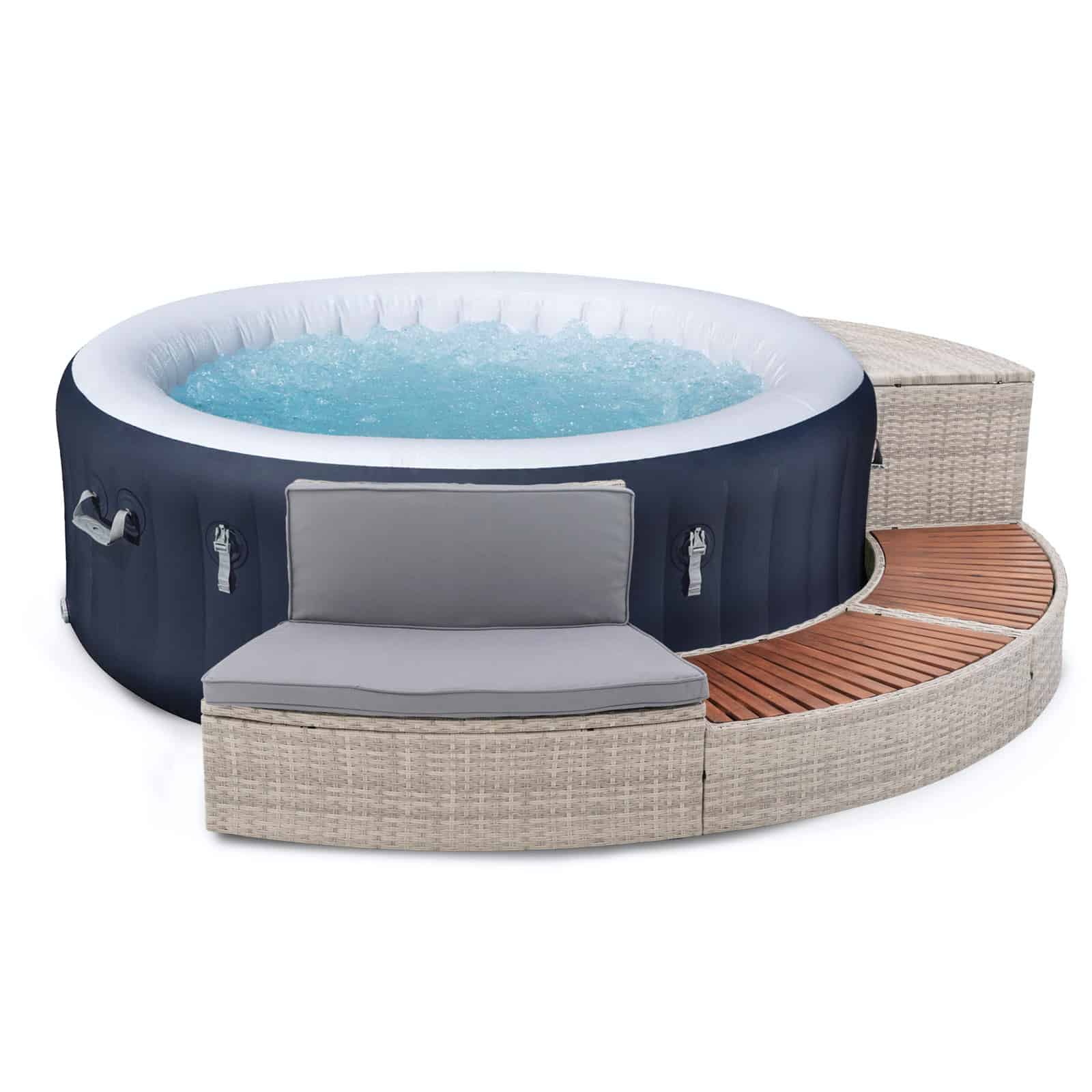 Spa insuflável Bestway Lay-Z-Spa Miami Energy-Efficient AirJet Ø180 x 66 cm + Revestimento K2O Half Surround 180 289x45x56 cm - Image 3