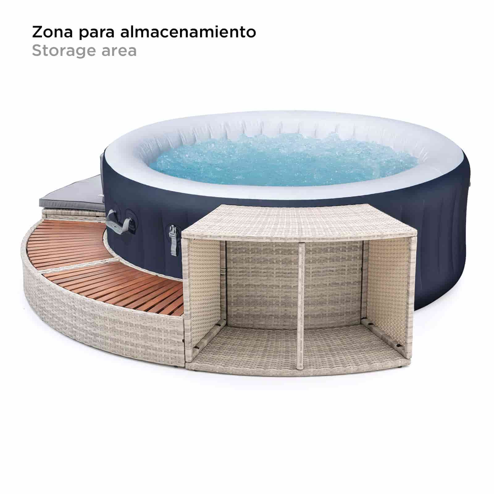 Spa insuflável Bestway Lay-Z-Spa Miami Energy-Efficient AirJet Ø180 x 66 cm + Revestimento K2O Half Surround 180 289x45x56 cm - Image 5