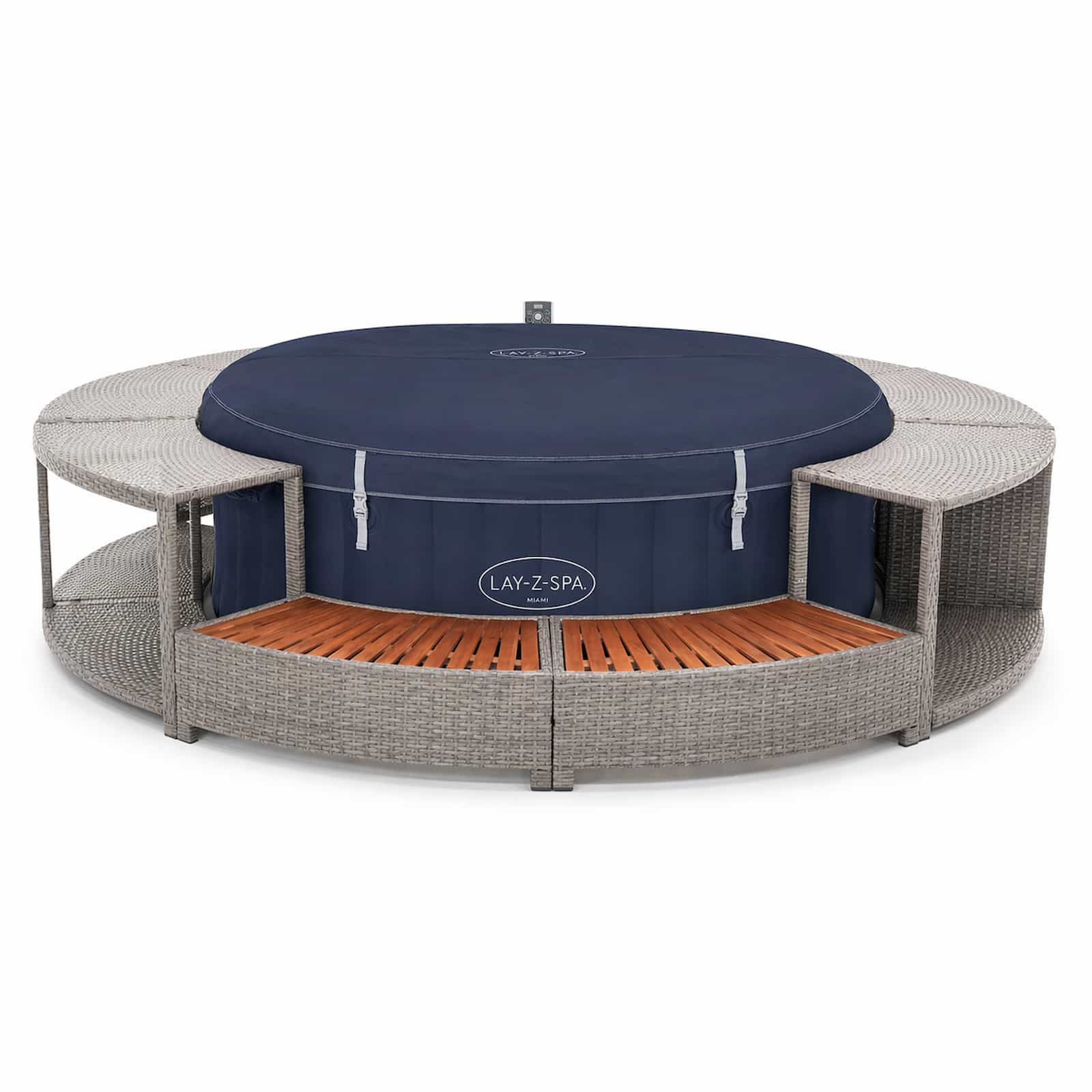 Spa insuflável Bestway Lay-Z-Spa Miami com jatos de ar e eficiência energética, Ø180 x 66 cm + Revestimento K2O Full Surround 180, 279 x 40 x 56 cm