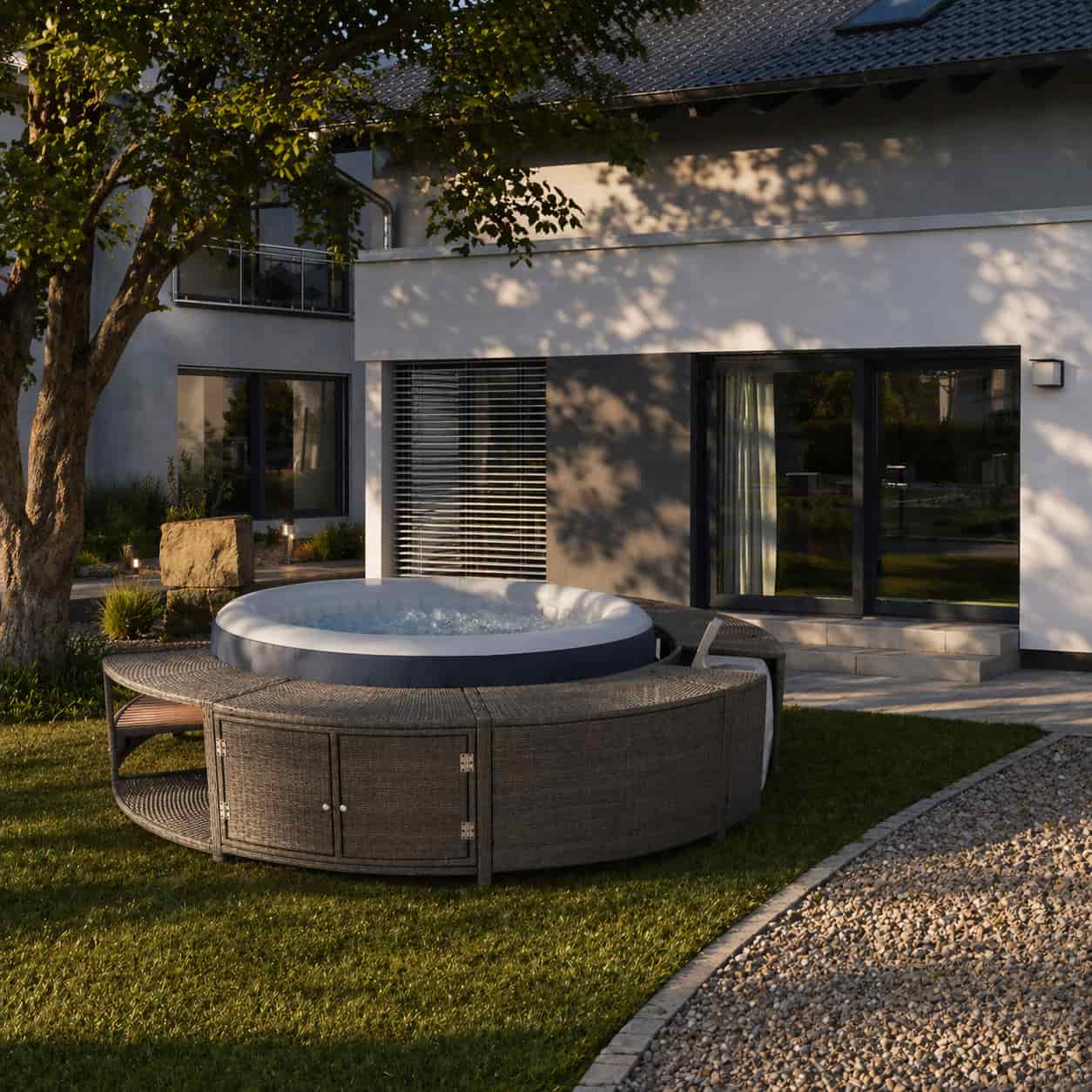 Spa insuflável Bestway Lay-Z-Spa Miami com jatos de ar e eficiência energética, Ø180 x 66 cm + Revestimento K2O Full Surround 180, 279 x 40 x 56 cm - Image 2
