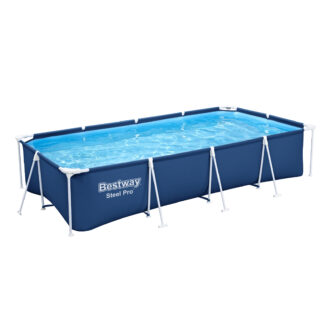 Piscina desmontável retangular Bestway Steel Pro 400 x 211 x 81 cm, capacidade para 5.700 litros, cor azul