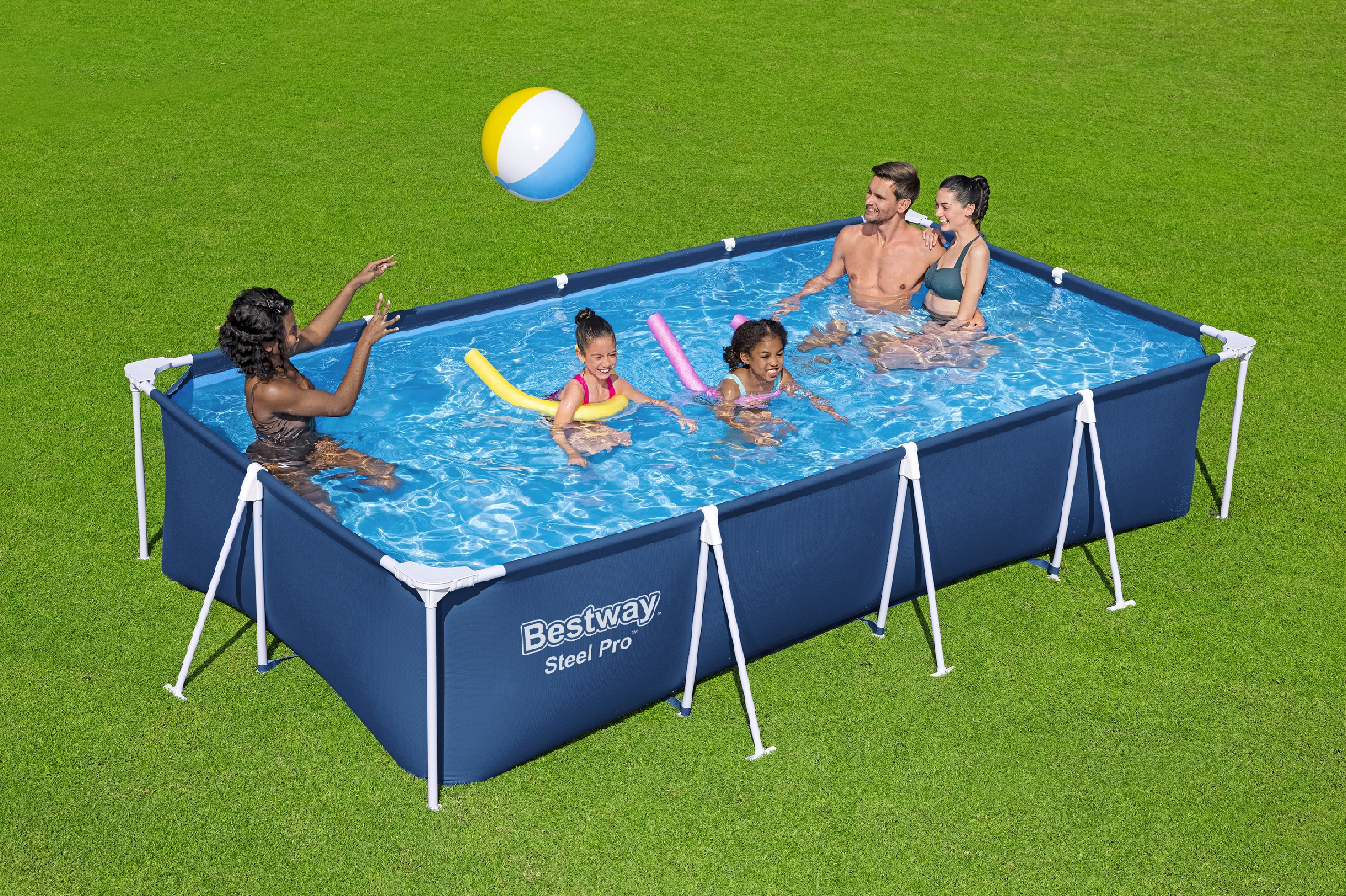 Piscina desmontável retangular Bestway Steel Pro 400 x 211 x 81 cm com filtro de cartucho de 1.249 l/h, cor azul - Image 2