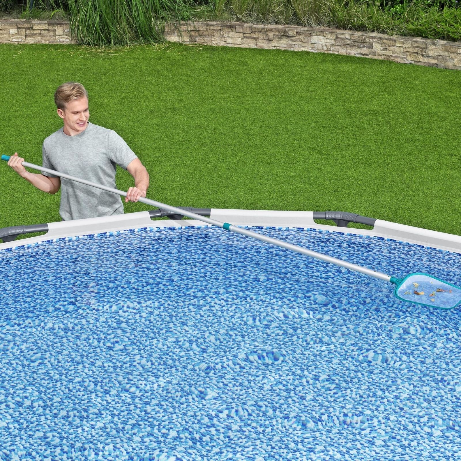 Kit de manutenção para piscinas Bestway AquaClean com vara de 279 cm, aspirador e rede para folhas, ligação ao sistema de filtragem - Image 2