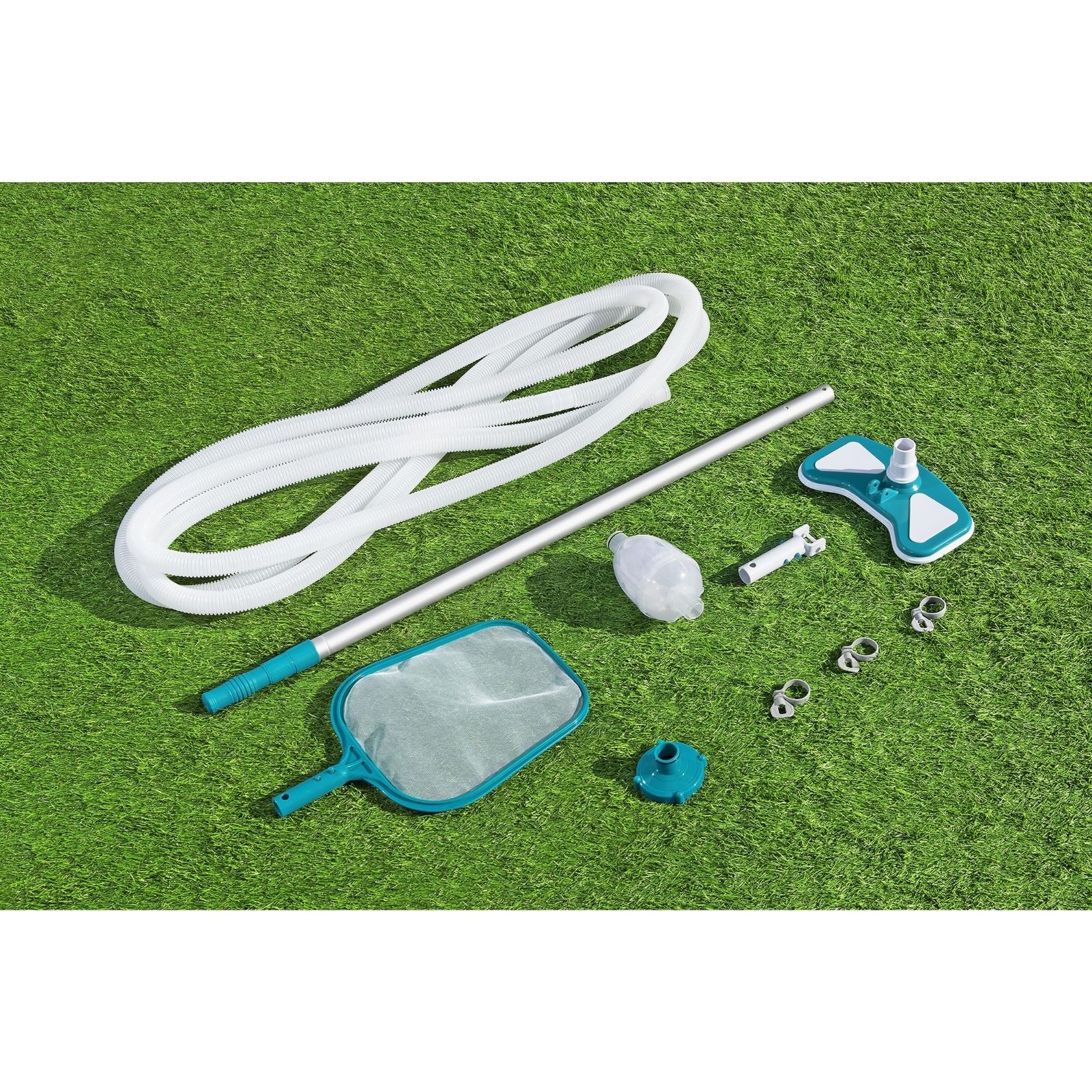 Kit de manutenção para piscinas Bestway AquaClean com vara de 279 cm, aspirador e rede para folhas, ligação ao sistema de filtragem - Image 4