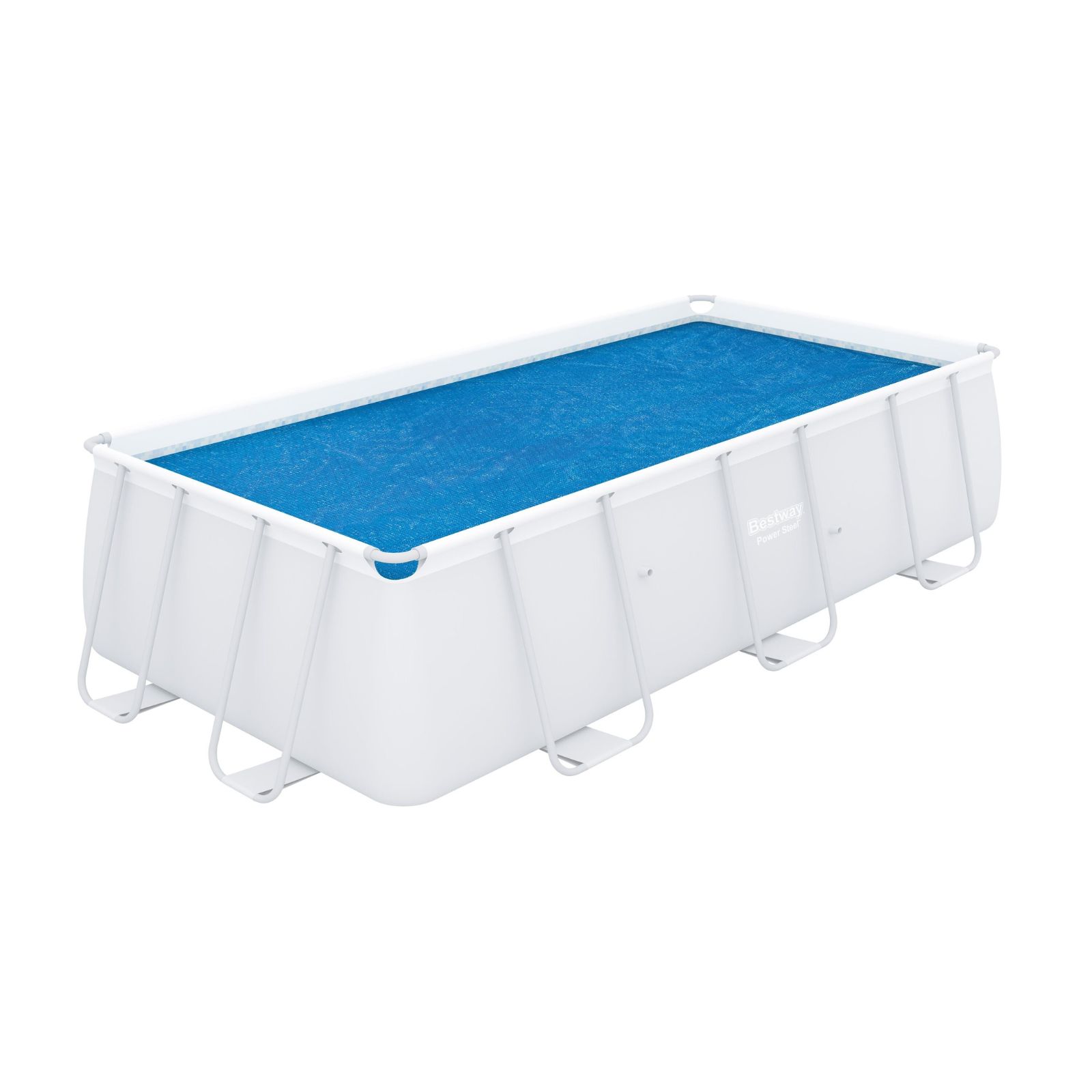 Cobertura solar retangular Bestway 380 x 180 cm para piscinas retangulares de 404 x 201 cm e 412 x 201 cm - Lona térmica protetora