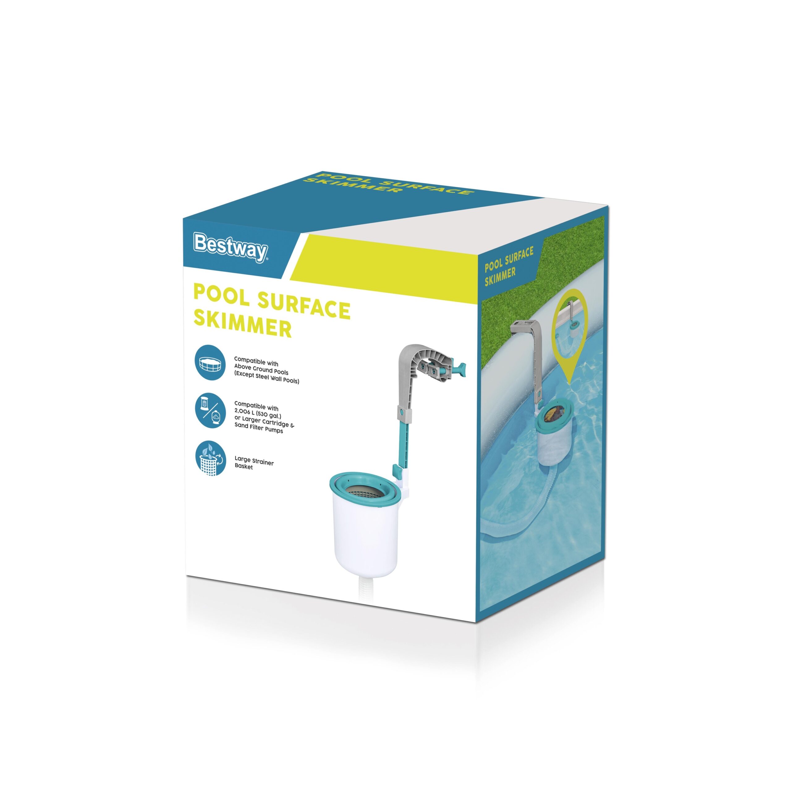 Skimmer de superficie Bestway para piscinas tubulares compatible con depuradoras de cartucho o arena de 2006 litros/hora - Imagen 7