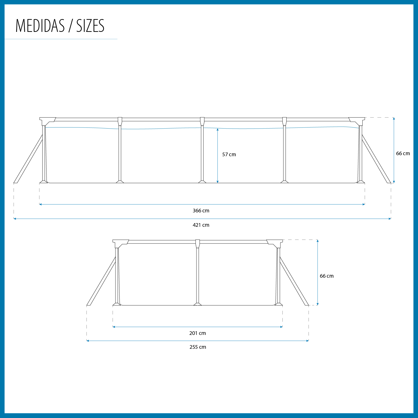 Piscina desmontável Bestway Steel Pro 366 x 201 x 66 cm com filtro de cartucho de 1 249 L/h e design com folhas cinzentas - Image 4