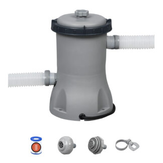 Sistema de filtragem com cartucho para piscinas desmontáveis Bestway, com capacidade de 2.006 litros/hora, ligação de 32 mm e cartucho tipo II