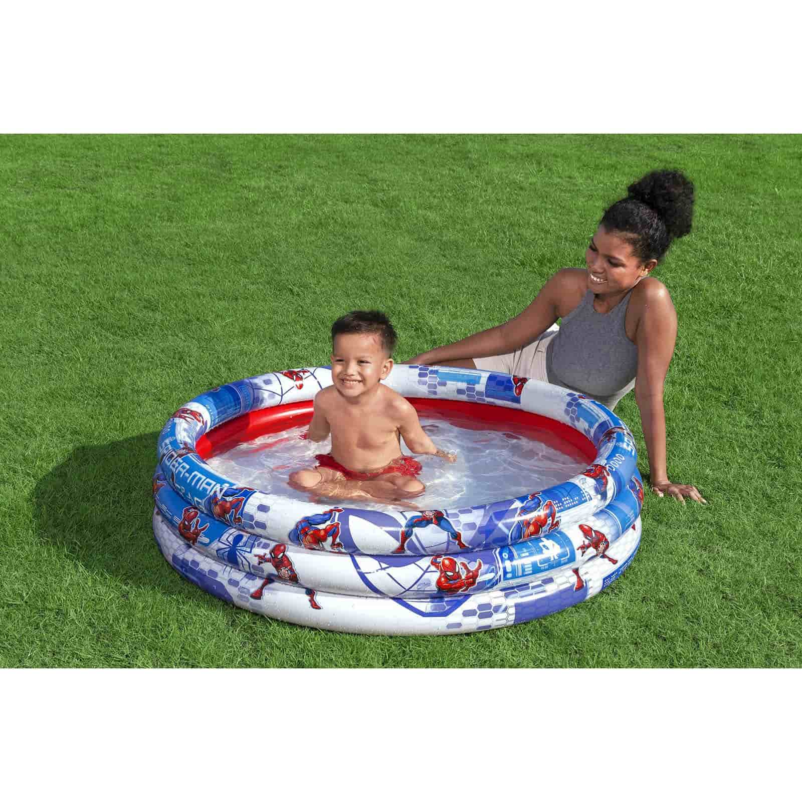 Piscina insuflável infantil com 3 anéis Bestway Spider-Man da Marvel Ø122 x 30 cm | Crianças com mais de 2 anos - Image 2