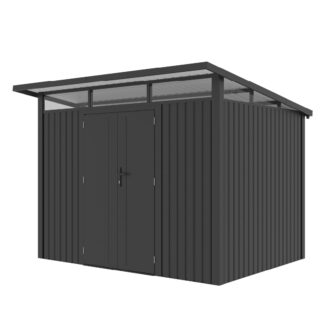 Cabina metálica Gardiun Harz, 7,29 m², para exterior, 290 x 251 x 223 cm, em aço, com janela lateral e porta dupla de 106 x 178 cm