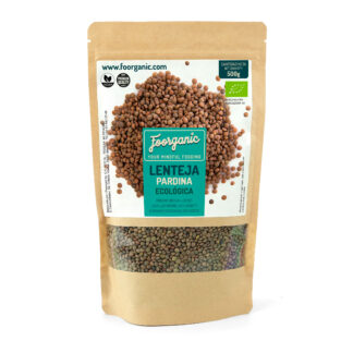 Lenteja Pardina Ecológica Foorganic Pack 500g | Fuente de Proteínas | Ideal para Guisos y Ensaladas | Producida en España | Vegana | Sin aditivos